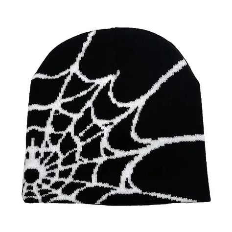 PRICES MAY VARY. Size: one size, head circumference 54-60cm/21.26-23.62 inches, suitable for students, teenagers and adult men and women. Material: Y2k hats are made of 100% soft quality acrylic, soft and cozy fabric, skin friendly comfortable wear, super warm knitting lined. Occasion:Y2k hat men women beanies for winter, perfect for casual, everyday wear, office, school, Go shopping, Outdoor, party cycling, outing, skiing, hiking and etc. The spiderweb beanies are fit for casual outfit, streetw Charity Shopping, Y2k Beanie, Spider Web Pattern, Black And White Spider, Web Pattern, Women Beanie, Brimless Hat, Fall White, Web Patterns