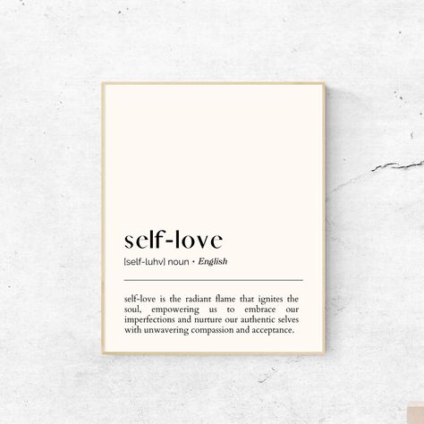 self love definition print | self love wall art | definition print | minimalist poster | home decor printable wall art | digital download Self Love Definition, Love Definition, Art Definition, Psychology Studies, Definition Of Love, Love Wall Art, Bohemian Accessories, Poster Home Decor, Love Wall