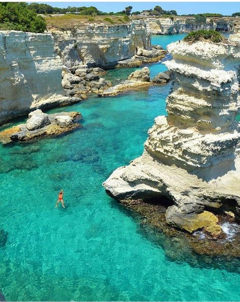 Otranto (comuna italiana), Lecce, Puglia, Itália Italy Destinations, Italy Pictures, Clear Blue Water, Destination Voyage, Italy Vacation, Vacation Places, Holiday Destinations, Vacation Destinations, Puglia