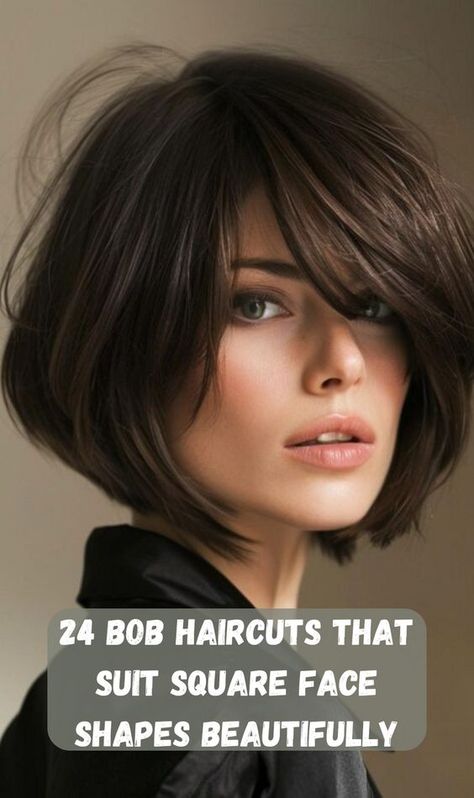 If you have a square face shape, these bob haircuts are crafted to complement your strong features. Explore cuts that soften your jawline and highlight your best angles, providing a balanced and stylish look perfect for any face shape. Short Bobs For Square Faces, Shaped Bob Hairstyles, Hairstyles For A Square Face Shape, Short Bob Hairstyles For Square Faces, Short Hair Styles Square Face, Hair Styles For A Square Face, Short Bob For Square Face, Haircuts For Big Cheeks, Short Hair Square Jaw