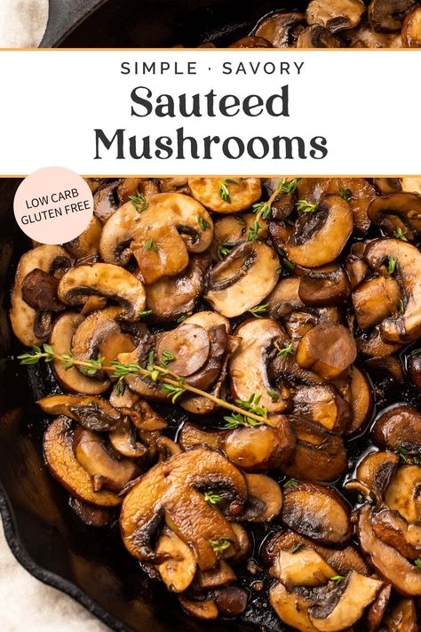 Sauteed mushrooms are quick and easy to make, savory, and full of flavor. Perfect as a side dish or topping for steaks, burgers, chicken, and more! We use this recipe often in my kitchen. Mushrooms Onions For Steak, Steakhouse Sauteed Mushrooms, Mushroom Topper For Steak, Best Mushrooms For Steak, Mushroom Side Dish For Steak, Sautéed Mushrooms For Steak, Mushroom Steak Topping, Mushrooms For Steak, Sauteed Mushrooms For Steak