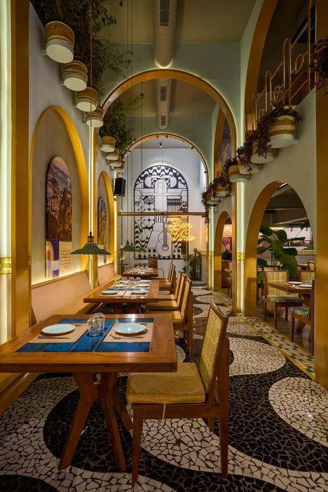 Brazil Restaurant, Restaurant Design Plan, Brazilian Architecture, Brazilian Restaurant, Bistro Design, Open Restaurant, Brazil Culture, Restaurant Plan, Modern Restaurant Design