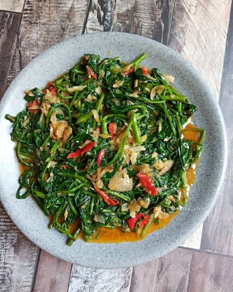 Kangkung Tumis, Sayur Kangkung, Urap Sayur, Menu Buka Puasa, Berbuka Puasa, Buka Puasa, Culinary Recipes, Seaweed Salad, Japchae