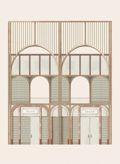 Garden Drawing, Victorian Architecture, Architectural Drawing, Facade Architecture, Facade Design, Bath House, Modernism, Retail Design, 인테리��어 디자인