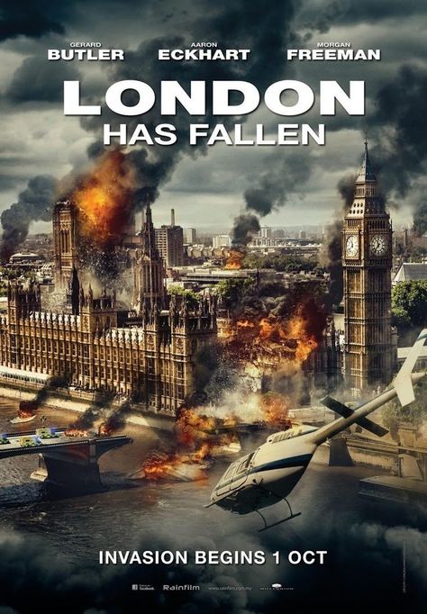 London Has Fallen Movie, White House Down, Cheesy Movies, London Has Fallen, 2012 Movie, Movie Studios, Blur Background Photography, Information Poster, Morgan Freeman