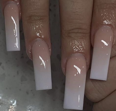 Follow for more Nails Long Ombre, Ombre Nails Brown Skin, Brown And White Ombre Nails, Beige And White Ombre Nails, Ombre Nude Nails, Pink And White Ombre Nails Square Long, Brown To White Ombre Nails, French Ombre Marble Nails, White To Tan Ombre Nails