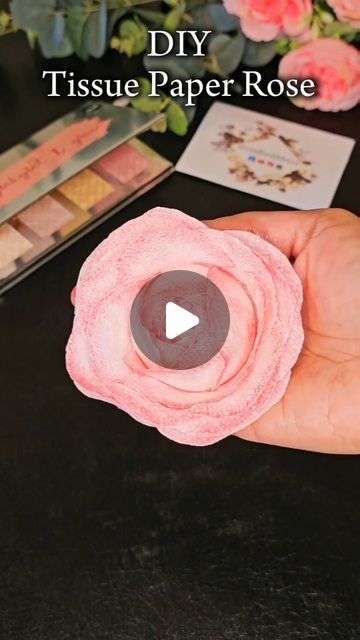 Craft With Haza | DIY Tissue Paper Rose Tutorial 
.
.
.
.
.
#shorts #diy #handmade #craft #papercraft #rose #diyrose #howto #howtomake #how #handmadecraft... | Instagram How To Make Tissue Paper Look Pretty In Bag, Handmade Flowers With Tissue Paper, Crafting With Tissue Paper, Cotton Pad Flowers, Tissue Paper Roses Diy, Tissue Rose, Paper Rose Tutorial, Tissue Paper Roses, Paper Roses Diy