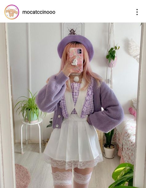 Purple Pastel Outfit, Soft Purple Outfit, Cute Purple Outfits, Pastel Academia Outfit, Purple Pants Outfit, Lavender Outfit, Pastel Outfit, Purple Outfits, Kawaii Fashion Outfits