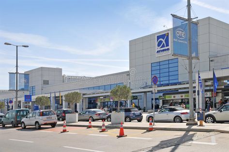 Athens International Airport. Athens, Greece - May 28, 2013: Many cars park in f , #Ad, #Greece, #Athens, #International, #Airport, #pick #ad Athens Metro, Airport Shopping, Athens Airport, Athens City, Riviera Beach, Greece Athens, Airport Hotel, Stay Overnight, Visiting Greece