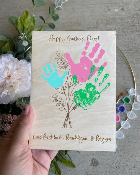 How fun are these DIY paint kids for Mother’s Day? Perfect activity for the kids and such a special keepsake to look back on as they grow. . . . . . . #mothersday #mama #mom #mommy #handmade #shopsmall #smallbusiness #etsy #diy #paintkit #kidactivities #gift #giftformom #momgift #grandma Handprint Frame, God Mother, Shelf Mantle, Hand Prints, Veteran Owned Business, Diy Paint, Mothersday Gifts, Kids Hands, Heartfelt Gifts