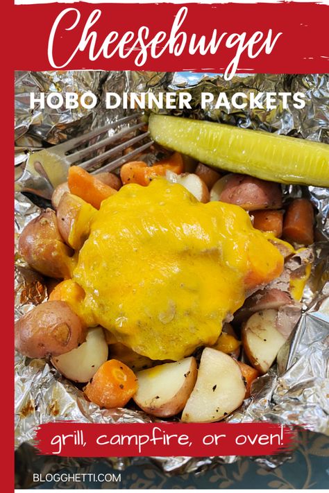 Cheeseburger Hobo Dinner Packets Hobo Dinner, Tin Foil Dinners, Hobo Dinners, Homemade Cheeseburgers, Foil Pack Dinners, Foil Packet Dinners, Grilling Ideas, Foil Pack Meals, Foil Packet Meals