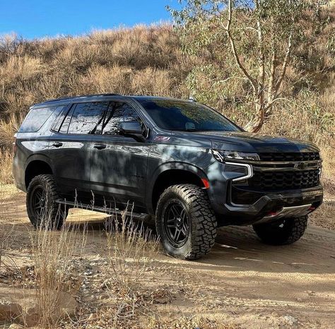 2021 Chevrolet Tahoe equipped with a Fabtech 3” Lift Kit and Dirt Logic 2.5 Coilovers 2021 Chevy Tahoe Z71 Lifted, Lifted Tahoe Z71, Lifted Tahoe 4x4, Chevy Tahoe Lifted, Chevy Suv Tahoe, 2022 Tahoe, Z71 Tahoe, Lifted Tahoe, Tahoe Chevy