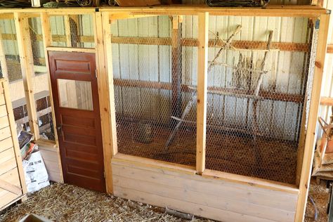 Chicken Coop Attached To Barn, Basic Chicken Coop Diy, Chicken Coop In Garage, Chicken Barn Ideas, Chicken Coop In Barn, Chicken Coop Inside Barn, Brooder Inside Chicken Coop, Chicken Coop Inside, Inside Chicken Coop