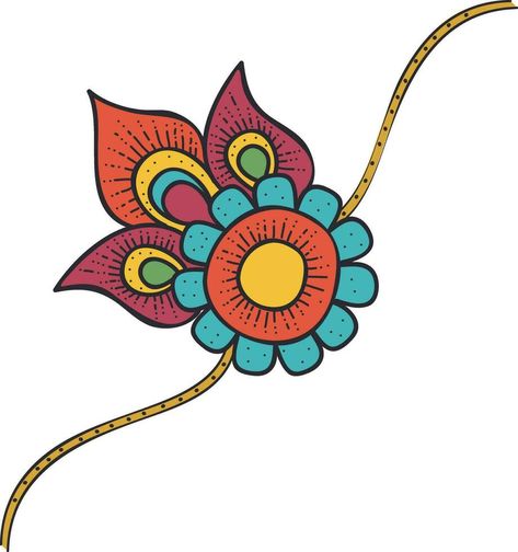 Illustration of colorful floral Rakhi for Raksha Bandhan. Vector Character Design, Wedding People, Raksha Bandhan, Heart Tree, Vector Character, Logo Banners, Cityscape Photos, Nature Backgrounds, Heart With Arrow