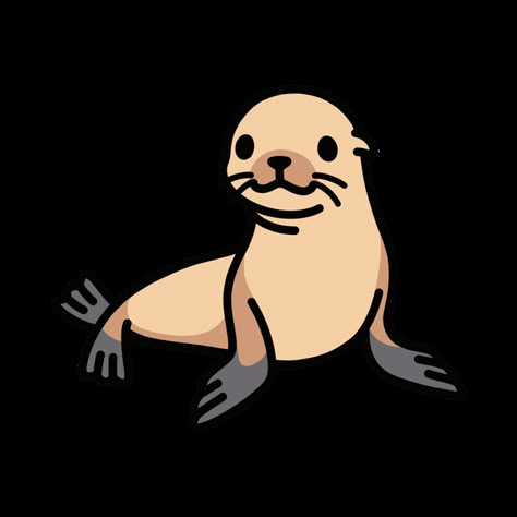 Cute sea lion Cute Sea Lion Drawing, Sea Lions Cute, Cute Sea Lion, Sealions Drawing, Cute Simple Animal Drawings, Seal Drawing Cute, Cute Sea Animal Drawings, Sea Animals Art, Sea Lion Drawing