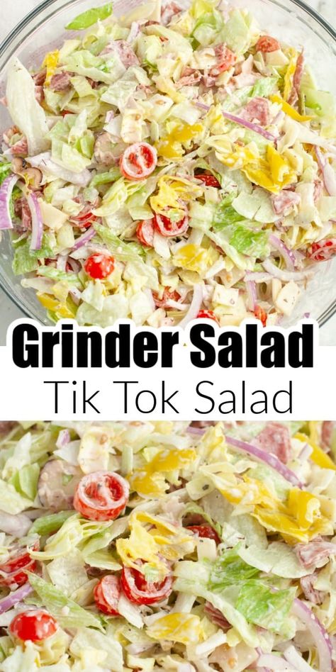 Italian Grinder, Grinder Salad, Resep Salad, Fresh Salad Recipes, Salad Dishes, Salad Pasta, Cold Salad, Best Salad Recipes, Lost 100 Pounds