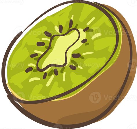 Kiwi Illustration Fruit, Kiwi Cartoon, Dark Brotherhood, Fruit Illustration, Kiwi Fruit, Illustration Cartoon, Ceramics Projects, Free Png, Kiwi