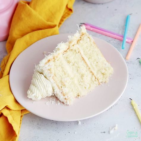 Coconut Cake with Coconut Cream Cheese Frosting Sugar And Sparrow, Moist Coconut Cake, Cake Flour Recipe, Cherry Chip Cake, Coconut Cream Cheese, Coconut Cakes, Creamy Cake, Coconut Cream Cheese Frosting, Cake Coconut