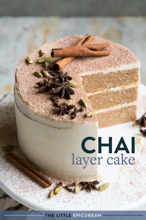 Chai Cake, A Piece Of Cake, Unique Cakes, Piece Of Cake, Cake Flavors, Cake Frosting, Savoury Cake, Tea Cakes, Food Cakes