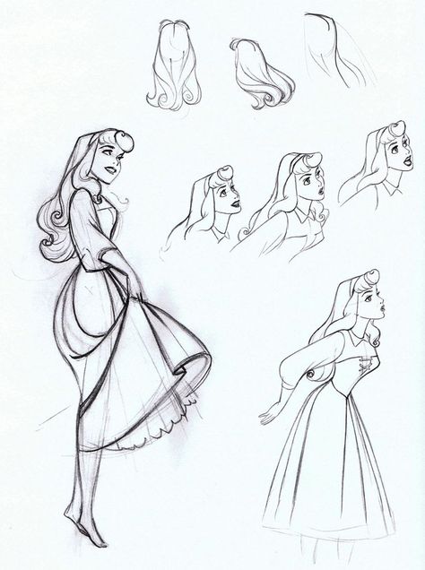 Sleeping Beauty 1959, Some Sketches, Disney Art Drawings, Disney Concept Art, Disney Sketches, Disney Sleeping Beauty, Character Design Sketches, Princess Aurora, 캐릭터 드로잉