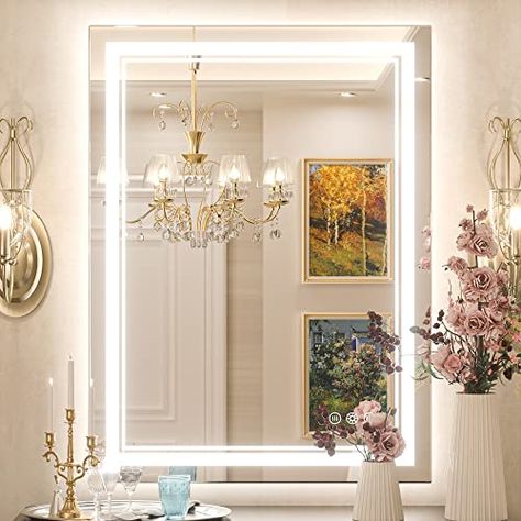 Furniture Led, Bathroom Furniture Design, Led Bathroom Mirror, Free Mirror, Bathroom Mirror Lights, Lighted Mirror, Led Bathroom, Led Mirror Bathroom, Design Bathroom