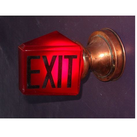 Potluck Salad, Ruby Red Color, Firefighter Decor, The 20s, Porch Light, Exit Sign, Sign Painting, Beautiful Objects, Library Decor