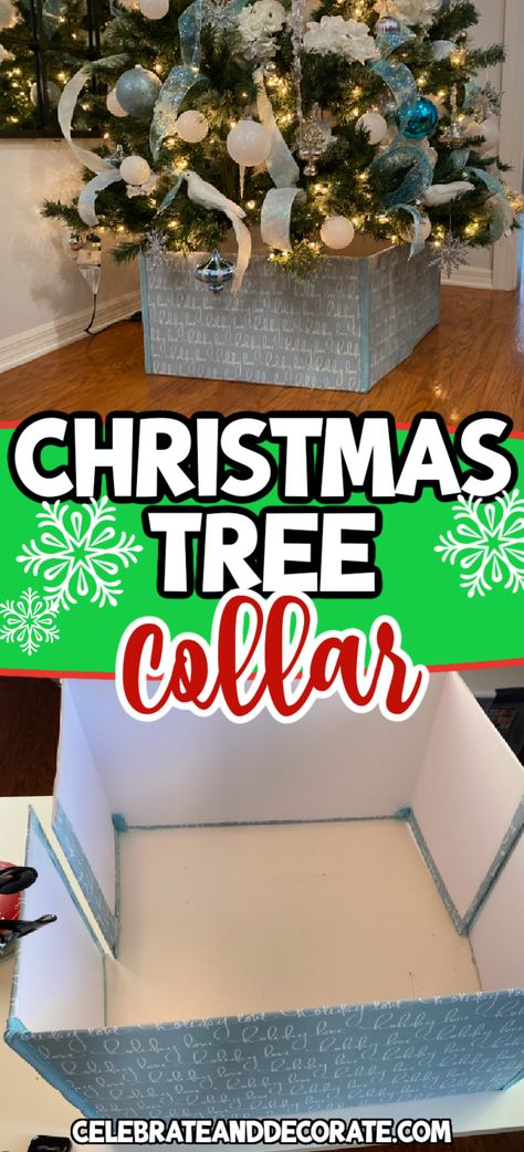 Here's how to make your own DIY Christmas Tree Collar! One of the best ways to make your holiday tree look even more elevated! Diy Tree Collar Ideas, Diy Tree Collar, Diy Christmas Tree Collar, Christmas Tree Stand Diy, Tree Collar Christmas, Christmas Tree Decorating Tips, Christmas Tree Collar, Christmas Tree Base, Tree Collar