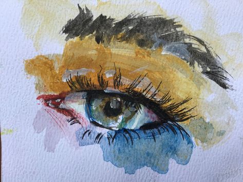 an eye Eye Dropper, Tears In Eyes, Watercolor Eyes, Painting Water, Eye Painting, Watercolor Art Lessons, Abstract Watercolor, Face Drawing, Pretty Cool