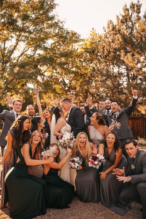 Golden Hour Field, Wedding Group Photos, Bridal Party Poses, Field Photos, Emily Elizabeth, Colorado Fall, Fall Weddings, Wedding Party Photos, Event Center