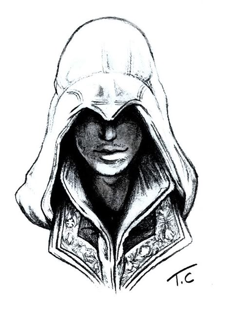 Ezio Auditore Assassin’s Creed Tattoo, Assassin's Creed Sketch, Ezio Drawing, Ezio Tattoo, Assassins Creed Sketch, Assassin's Creed Drawing, Assassins Creed Drawing, Assassins Creed Wallpapers, Assassins Creed Tattoo