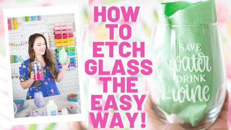 Glass Etching Step by Step Tutorial | Craft | Sweet Red Poppy Glass Etching Tutorial, Glass Etching Diy, Etched Glass Vinyl, Glass Etching Cream, Etching Diy, Glass Etching Projects, Etching Cream, Vinyl Stencil, Stencil Vinyl