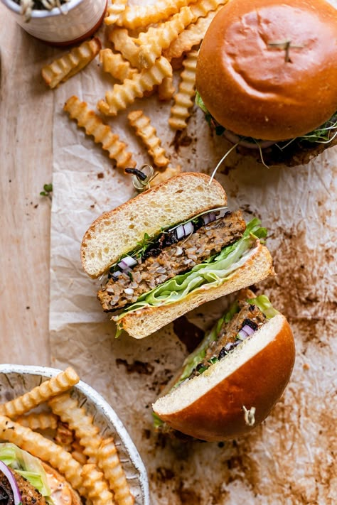 Rice Burgers with Sweet Potato and Mushroom • ashcuoco Burger Photoshoot Ideas, Burgers Photography, Burger Food Photography, Burger Photoshoot, Sweet Potato And Mushroom, Potato And Mushroom, Burger Photography, Bbq Burgers, Food Photoshoot