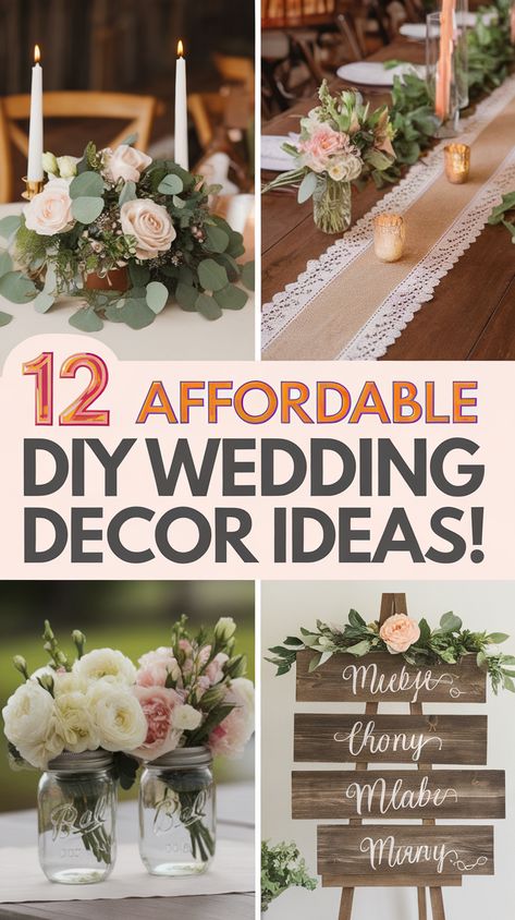 12 Budget-Friendly DIY Wedding Decoration Ideas to Make Your Special Day Unforgettable! Elegant Floral Arrangements, Diy Decoration Ideas, Unique Table Settings, Unique Table, Wedding Decoration Ideas, Diy Decoration, Diy Wedding Decorations, Elegant Floral, Wedding Decoration