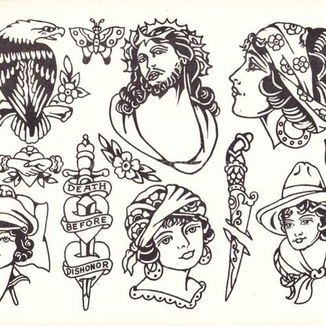 All Production Flash – Page 3 – Tattoo Collection Huck Spaulding Flash, 80s Tattoo Ideas, Traditional Tattoo Horse, Huck Spaulding, Traditional Tattoo Reference, Halloween Tattoo Flash, Antique Tattoo, Americana Tattoo, Traditional Black Tattoo