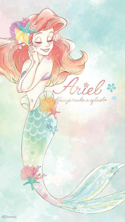 Little Mermaid Wallpaper, Mermaid Wallpaper, Cute Wall Art, Disney Illustration, Mermaid Wallpapers, Disney Background, Princess Wallpaper, Disney Artwork, Disney Princess Wallpaper