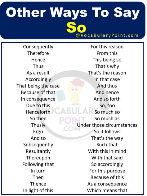 Language is a remarkable tool that allows us to communicate our thoughts, emotions, and ideas. It is constantly evolving and adapting to new trends and expressions. Yet, despite the vastness of our vocabulary, we often find ourselves using the same words repeatedly. What does mean So? “So?” is a short and informal way of asking ... Read more The post Other Ways To Say So appeared first on Vocabulary Point. Ways To Say Said, Other Ways To Say, Constantly Evolving, Acceptance Speech, Good Vocabulary Words, Good Vocabulary, English Writing Skills, Essay Writing Tips, English Vocabulary Words Learning