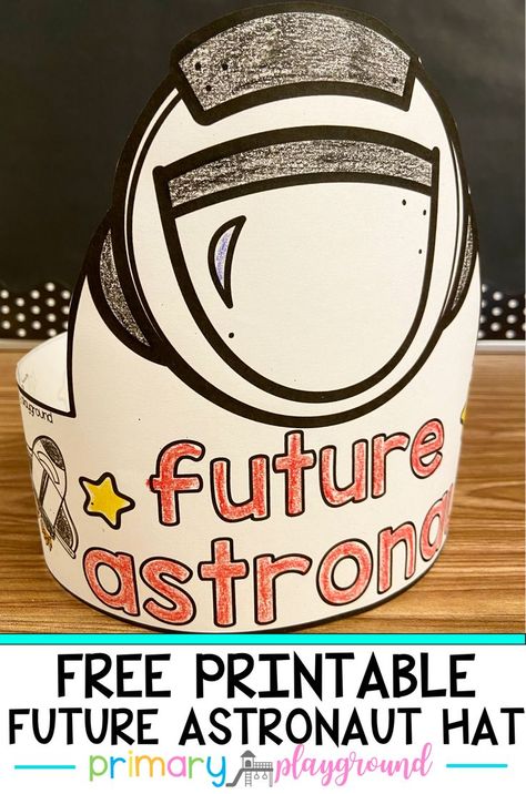 Have a kiddos who wants to be an astronaut? We have the perfect activity/hat for them! #futureastronaut #space #Demo-2mission #spacex #astronauts Space Crafts Preschool, Astronaut Hat, Space Activities Preschool, Astronaut Activities, Astronaut Craft, Space Lesson Plans, Primary Playground, Outer Space Crafts, Joy School