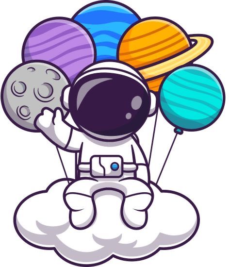 Astronaut Floating In Space, Space Cartoon, Pop Book, Astronaut Illustration, Astronaut Cartoon, Balloon Cartoon, Floating In Space, Galaxy Theme, Vector Icons Illustration