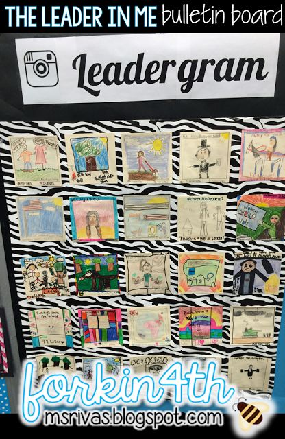 Inspiring Leaders with Leadergram! (Leader in Me Bulletin Board) Leader In Me Bulletin Board, Leadership Bulletin Boards, The Leader In Me, Habits Of Mind, Seven Habits, Leader In Me, 4th Grade Classroom, School Leader, School Bulletin Boards