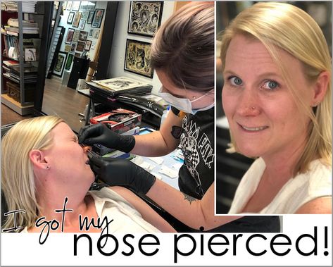 One of the craziest things I’ve ever done – I pierced my nose! What to expect when you pierce your nose - with tons of pictures. www.houseofhepworths.com Getting Nose Pierced, Celebrities With Nose Piercings, Small Nose Piercing, Pretty Nose, Nose Piercing Stud, Small Nose, Nose Piercing Jewelry, Healthy Advice, Middle Aged Women