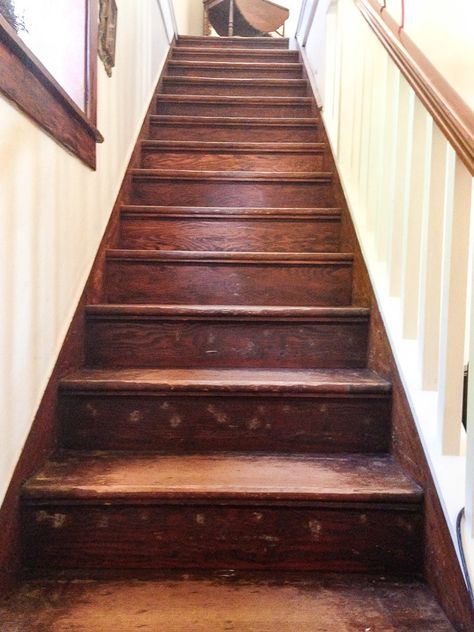 Before and After, From Carpet to Restored Wood Stairs Refinish Staircase, Refinish Stairs, Stairs Makeover Design, Stairs Wood, Diy Stairs Makeover, Diy Staircase Makeover, Stairs Makeover Ideas, Stairs Renovation, Old Wood Floors