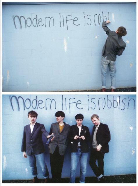 Blur Aesthetics Band, Blur Modern Life Is Rubbish, Modern Life Is Rubbish Blur, Modern Life Is Rubbish, Brit Pop, Blur Band, Around The Fur, Band Photoshoot, Graham Coxon