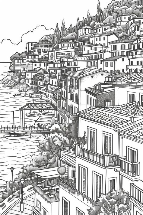 https://pin.it/2sGkgRSh0 Coloring Pages Abstract, Iphone Wallpaper Vintage Hipster, Colouring Sheets For Adults, Italy Culture, Coloring Pages Adult, Italian Town, Coloring Page Free Printable, Gardens Coloring Book, House Colouring Pages