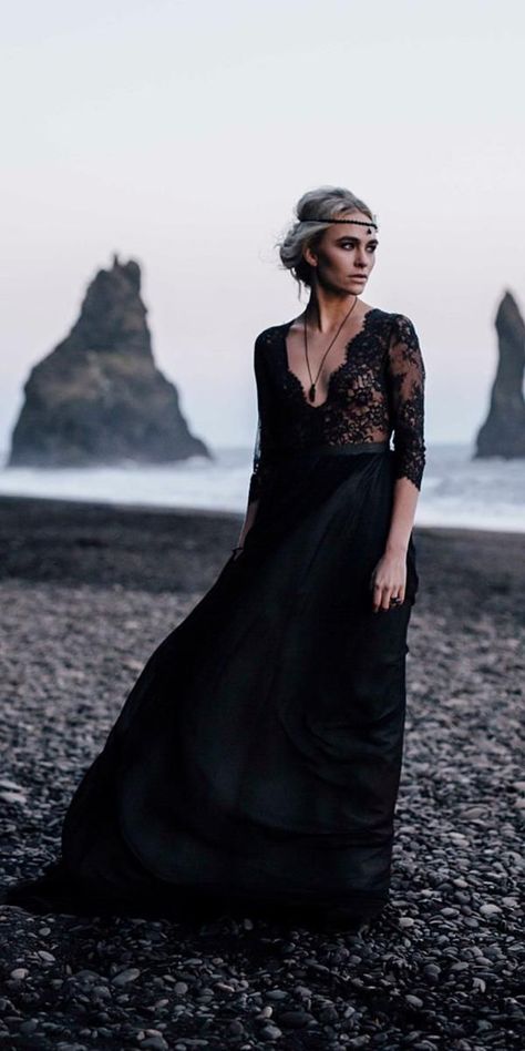 Beautiful Black Wedding Dresses That Will Strike Your Fancy ★ #bridalgown #weddingdress Suzanne Neville Wedding Dresses, Black Lace Wedding, Wedding Dress Black, Black Wedding Gowns, Wedding Toast, Black Wedding Dress, Gothic Wedding Dress, Wedding Dress Guide, Dark Wedding