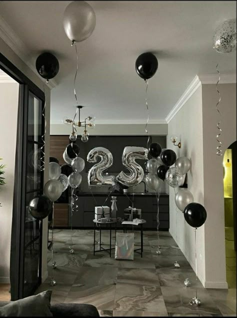 25th Birthday Ideas For Him, Birthday Decor For Him, 25th Birthday Ideas For Her, 25 Birthday Decorations, Birthday Surprise For Husband, Boyfriends Birthday Ideas, Surprise Birthday Decorations, Birthday Decorations For Men, 25th Birthday Parties