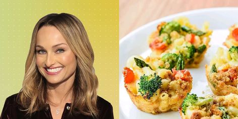 Giada De Laurentiis' Baked Macaroni and Cheese "Cupcakes" Are Perfect for Meal Prep | EatingWell Recipes With Pancetta, Giada Pasta, Giada De Laurentiis Recipes, Cheese Cupcake, Pancetta Recipes, Glo Girl, Giada Recipes, Comfort Recipes, Veggie Side Dish Recipes