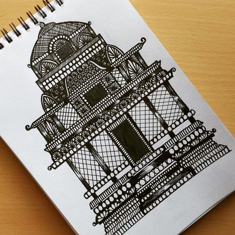 #pencilportrait #traditionalart #anime #pencildrawings #love #doodle #artistic #pencilartist #blackandwhite #sketchoftheday #sketchbookdrawing #instagram #artistoninstagram #sketchart #daily #graphitedrawing #artlovers My Favourite Monument Drawing, Temple Mandala Art, Micropen Art, Mandala Reference, Building Sketches, Drawing Angel, Apple Pencil Drawing, Easy Drawing Step By Step, Saas Website