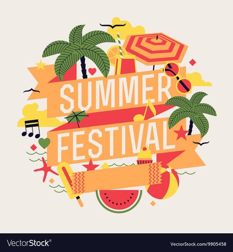 Summer Festival Poster, Event Posters, Festival Logo, Beach Items, Summer Poster, Event Poster Design, Festival Poster, City Poster, Japanese Cherry Blossom