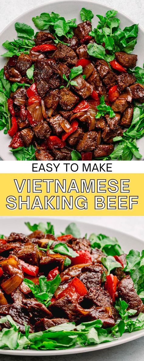 Shaken Beef Vietnamese Recipe, Shaking Beef Bo Luc Lac, Bo Loc Lac Recipe, Shaken Beef Recipe, Vietnamese Shaken Beef Recipe, Loc Lac Beef Cambodian, Luc Lac Beef, Vietnamese Home Cooking, No Msg Recipes