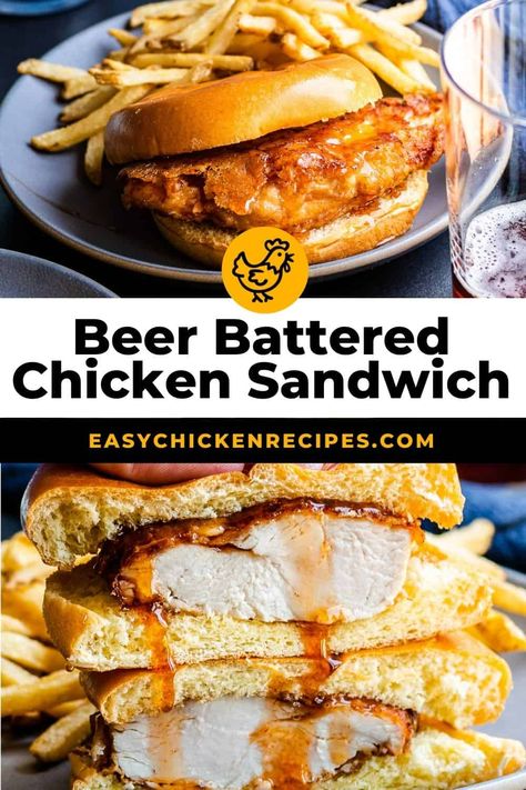 Homemade Hot Honey, Beer Battered Chicken, Beer Battered Fries, Battered Chicken, Fried Chicken Sandwiches, Undercooked Chicken, Good Fried Chicken, Fish Batter Recipe, Chicken Batter